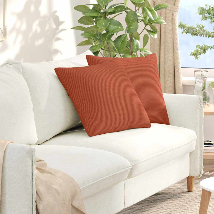Sofa Kussens 2 pcs Rood-oranje 50 x 50 cm Katoen Stof