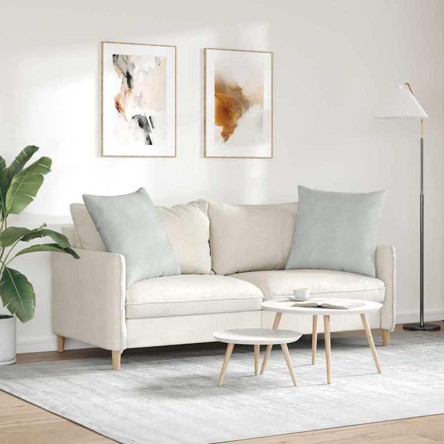 Sofa Kussens 2 pcs Lichtgrijs 60 x 60 cm Katoen Stof