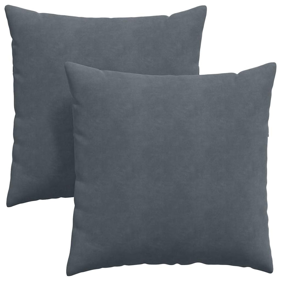 Sofa Kussens 2 pcs Donkergrijs 60 x 60 cm Katoen Stof