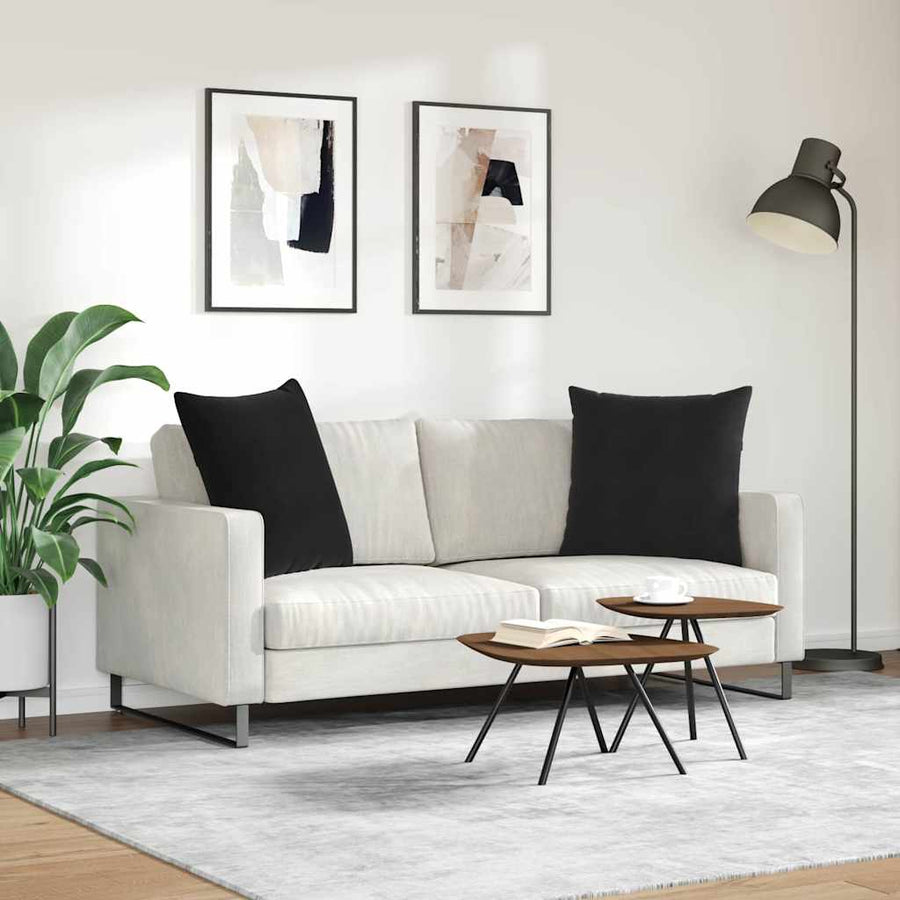Sofa Kussens 2 pcs Zwart 60 x 60 cm Katoen Stof