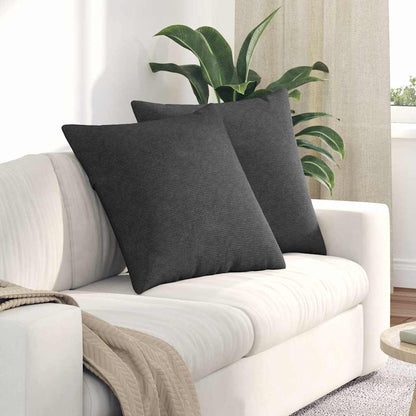 Sofa Kussens 2 pcs Donkergrijs 60 x 60 cm Katoen Stof