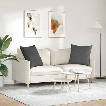 Sofa Kussens 2 pcs Donkergrijs 60 x 60 cm Katoen Stof