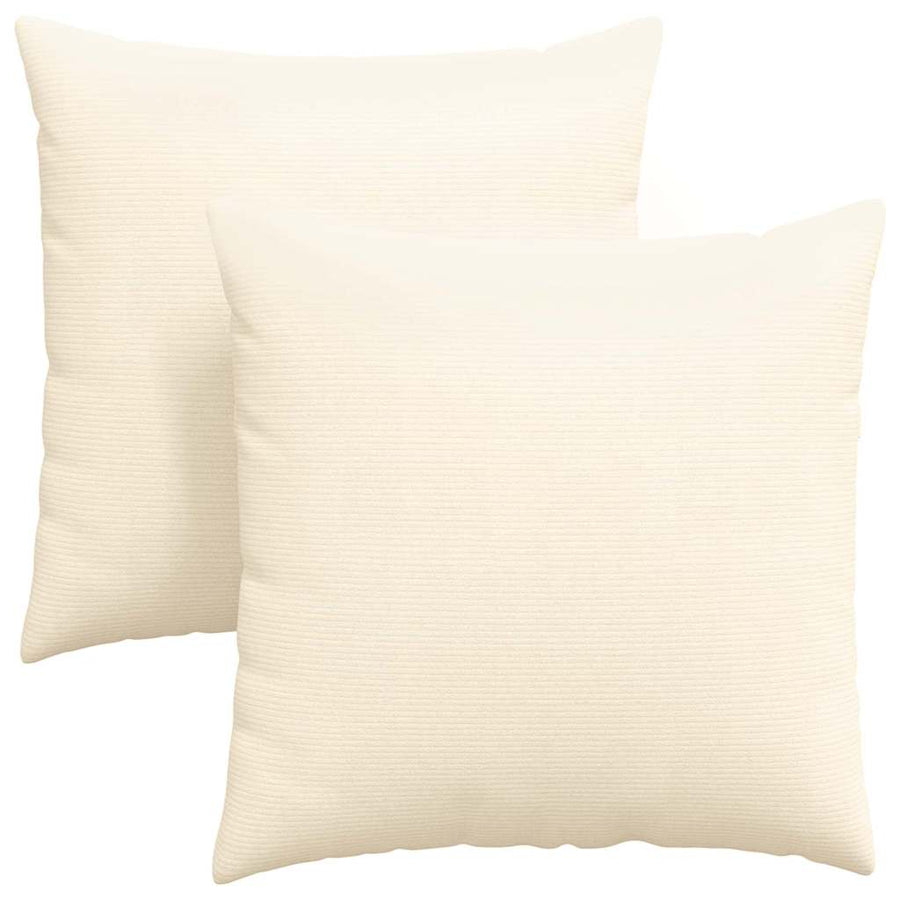 Sofa Kussens 2 pcs Crème 60 x 60 cm Katoen Stof