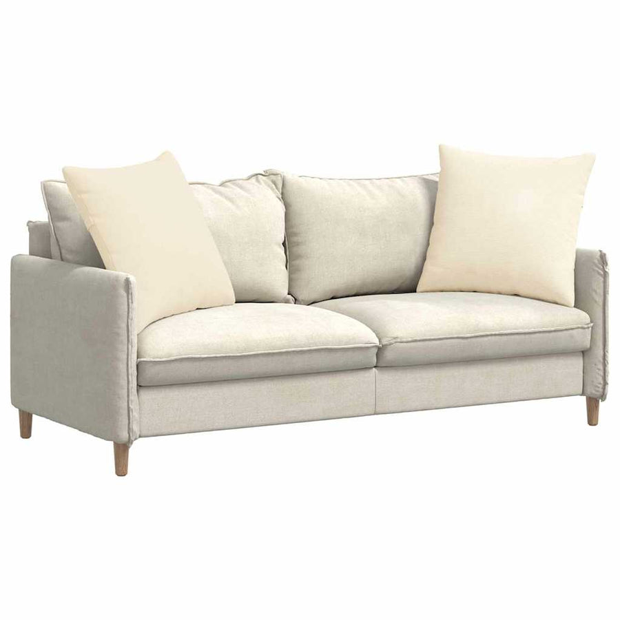 Sofa Kussens 2 pcs Crème 60 x 60 cm Katoen Stof