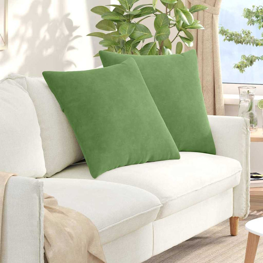 Sofa Kussens 2 Stuks Cordstof Lichtgroen 80 x 80 cm