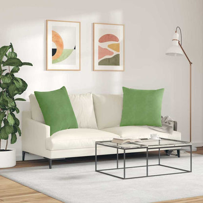 Sofa Kussens 2 Stuks Cordstof Lichtgroen 80 x 80 cm