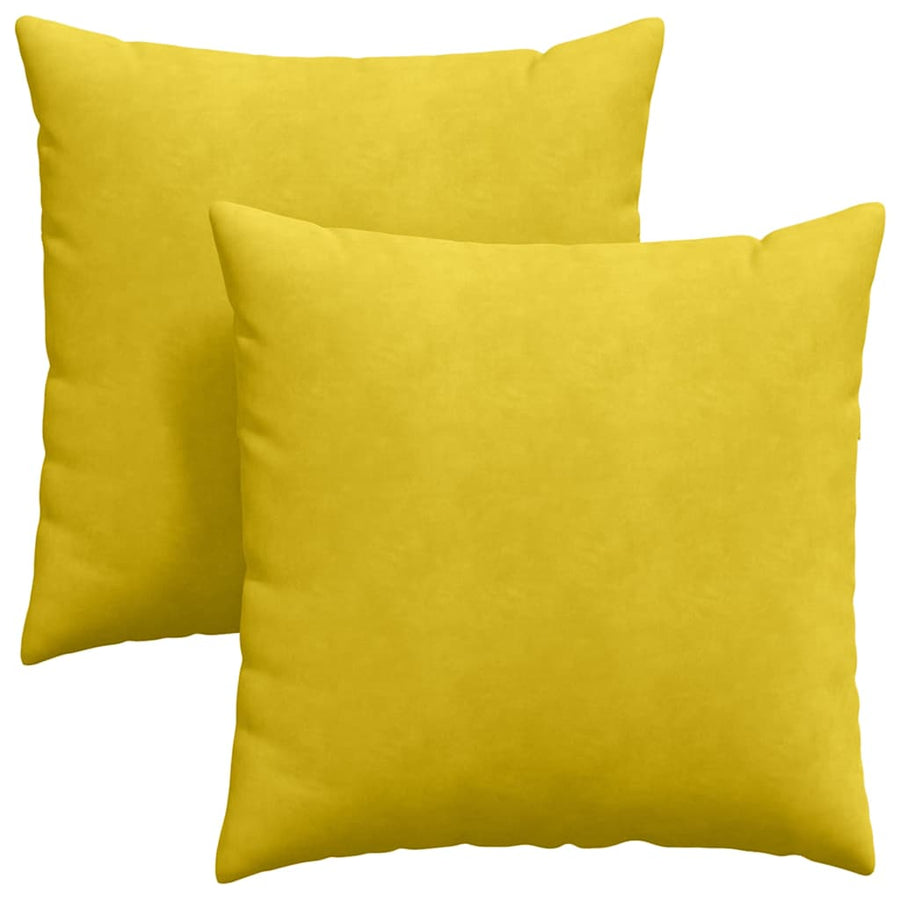Sofa Kussens 2 pcs Geel 80 x 80 cm Katoen Stof