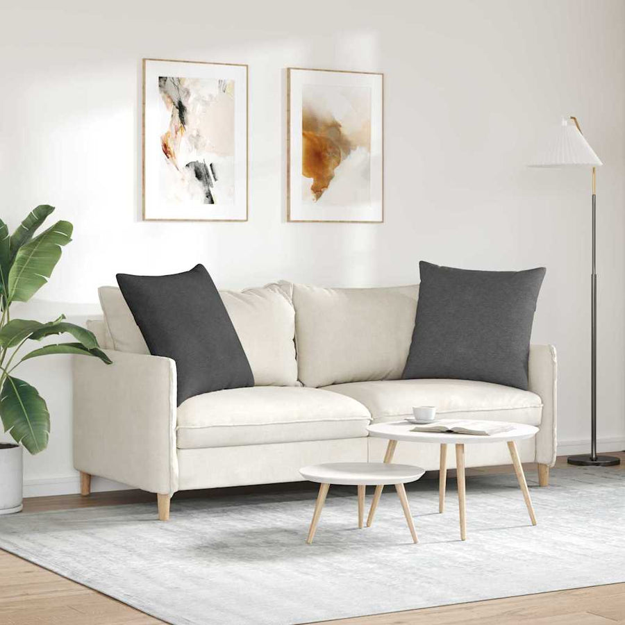 Sofa Kussens 2 pcs Donkergrijs 80 x 80 cm Katoen Stof