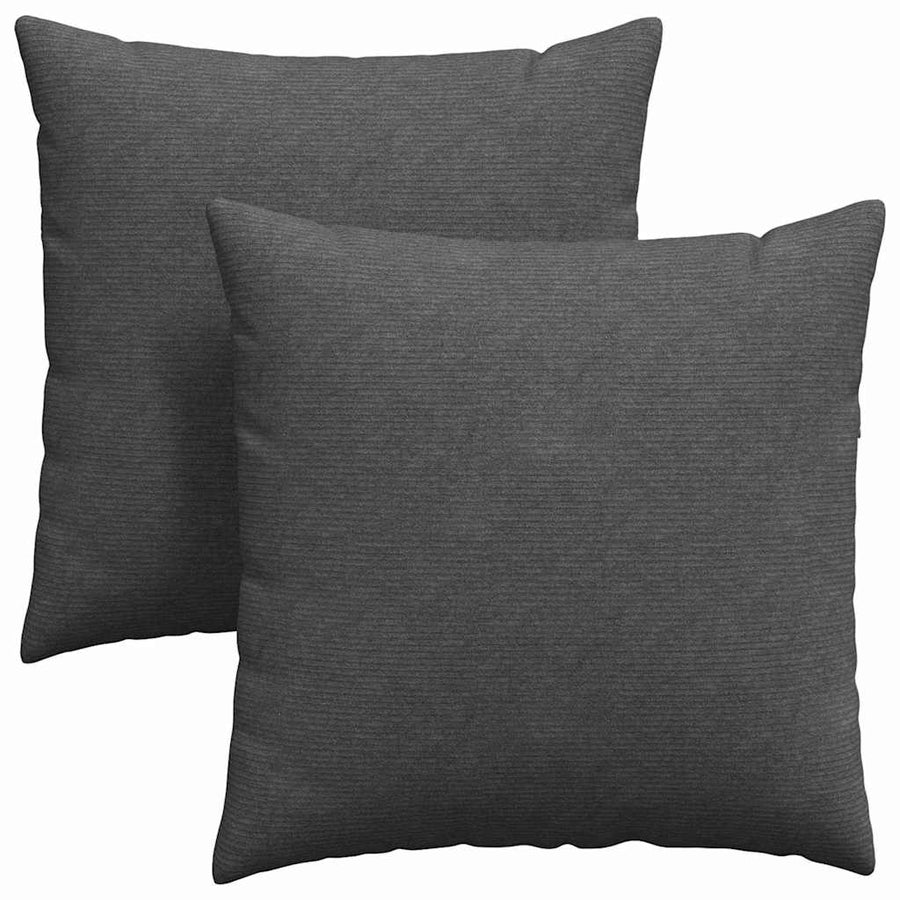 Sofa Kussens 2 pcs Donkergrijs 80 x 80 cm Katoen Stof