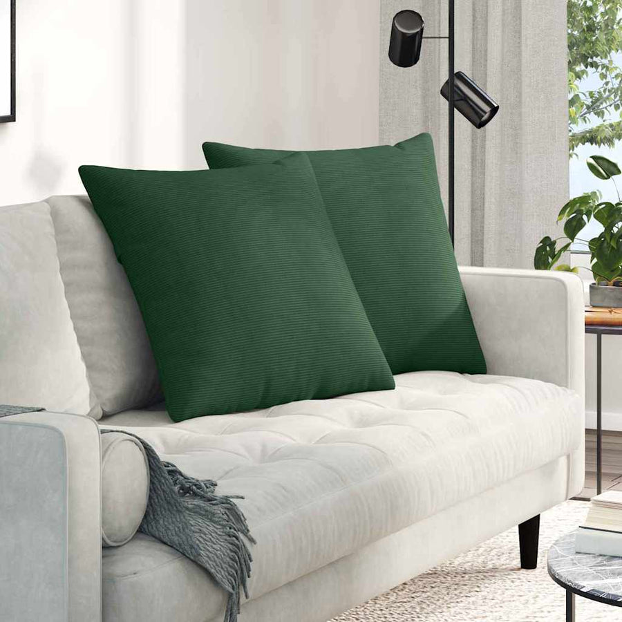 Sofa Kussens 2 pcs Donkergroen 80 x 80 cm Katoen Stof