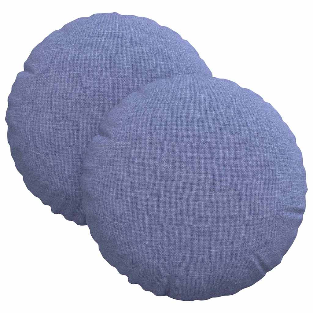 Zitkussens 2 pcs Jeans Blauw Ø30 x 13 cm Stof