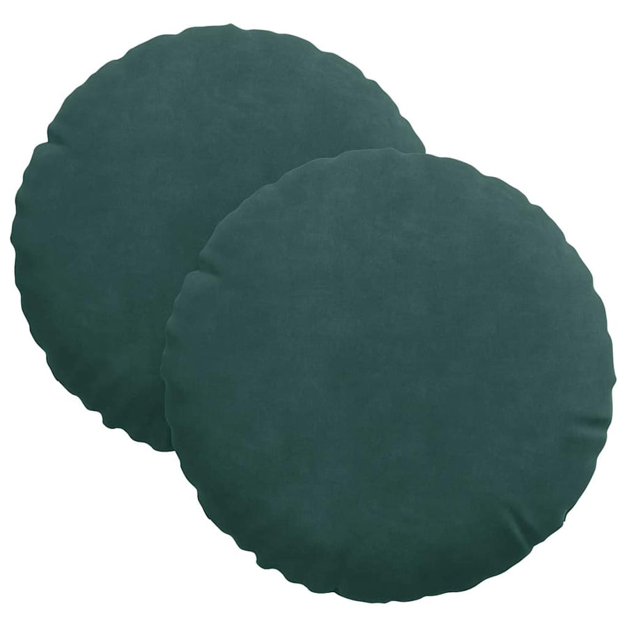 Zitkussens 2 pcs Donkergroen Ø 40 x 13 cm Fluweel