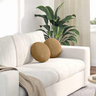 Seat Cushions 2 pcs Brown Ø 40 x 13 cm Velvet