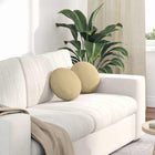 Seat cushions 2 pcs Grey green Ø 30 cm Cotton Fabric