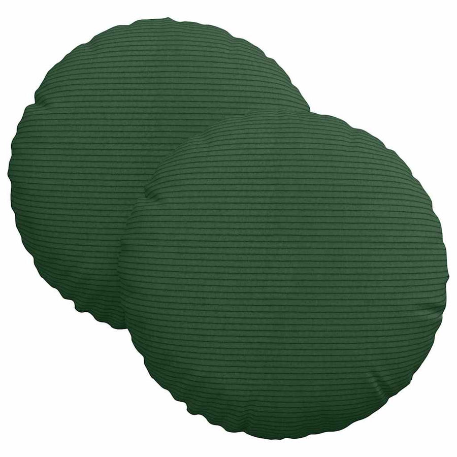 Zitkussens 2 pcs Donkergroen Ø 30 cm Katoen Stof