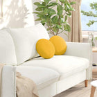 Seat Cushions 2 pcs Light Yellow Ø 30 cm Cotton Fabric