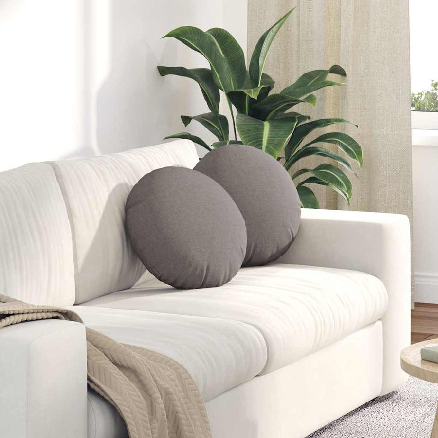 Zitkussens 2 pcs Taupe Ø40 x 13 cm Stof