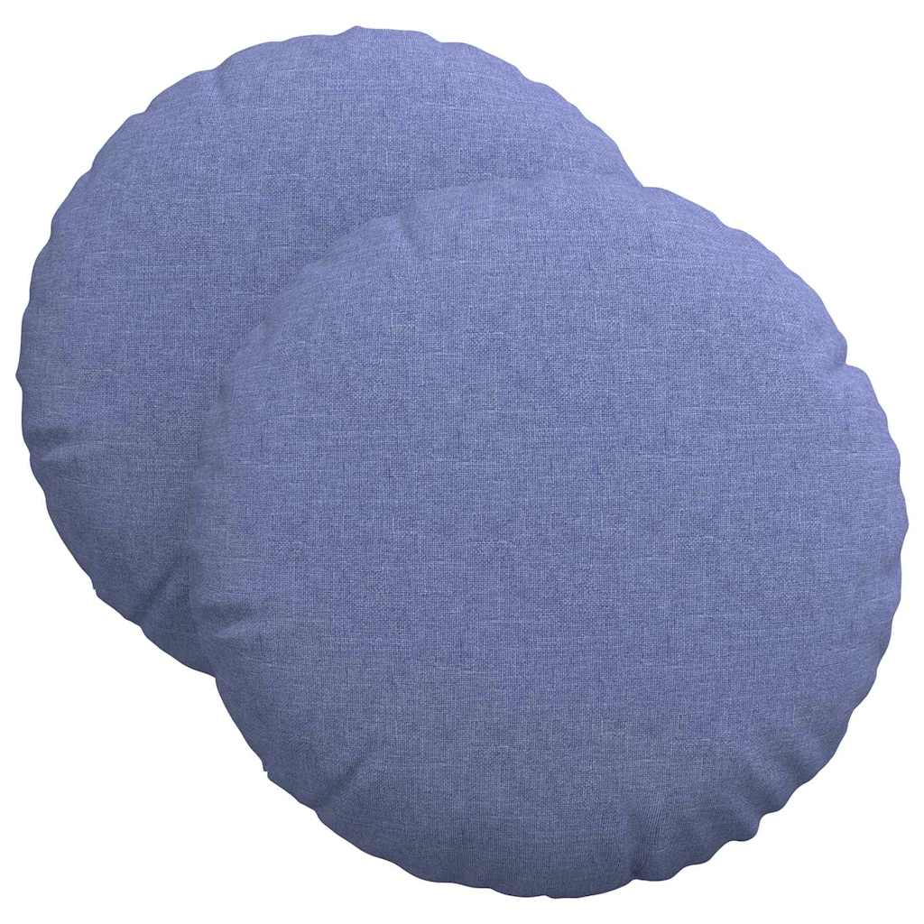 Zitkussens 2 pcs Jeans Blauw Ø40 x 13 cm Stof