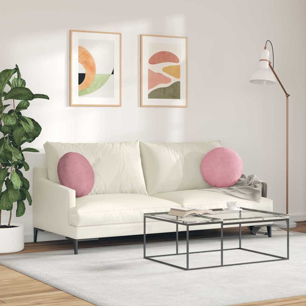Zitkussens 2 pcs Roze Ø 40 x 13 cm Fluweel
