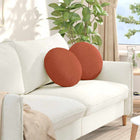 Seat cushions 2 pcs Red-orange Ø 40 cm Cotton Fabric