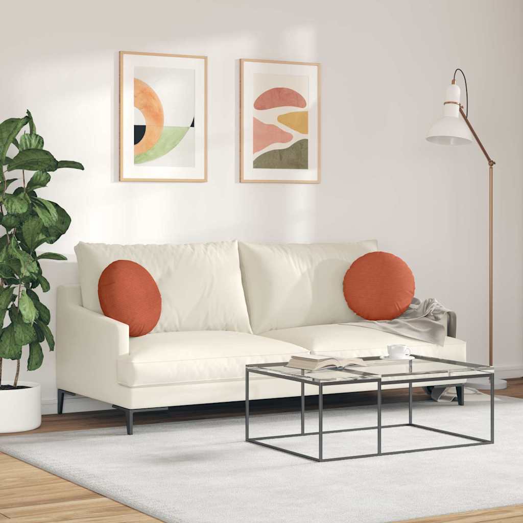 Zitkussens 2 pcs Rood-oranje Ø 40 cm Katoen Stof