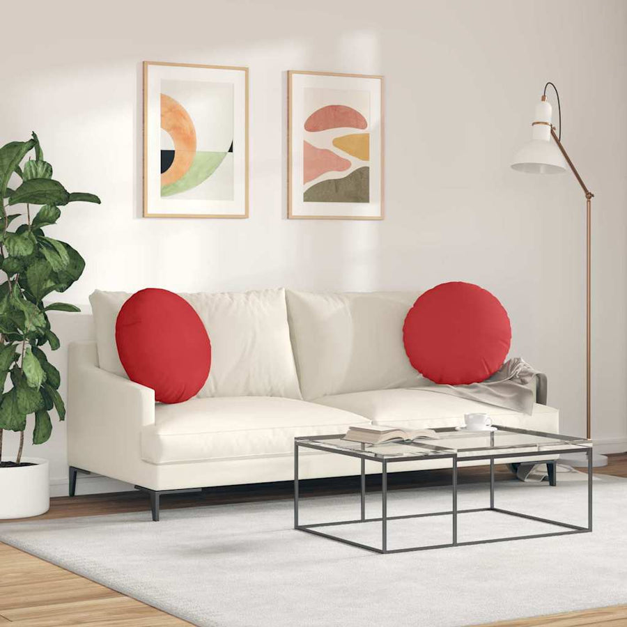 Zitkussens 2 pcs Rood Ø50 x 19 cm Stof