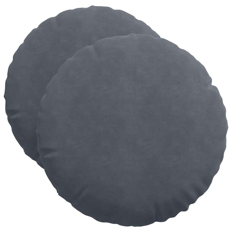 Zitkussens 2 pcs Donkergrijs Ø 40 x 13 cm Fluweel