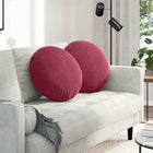 Seat Cushions 2 pcs Wine Red Ø 40 x 13 cm Velvet