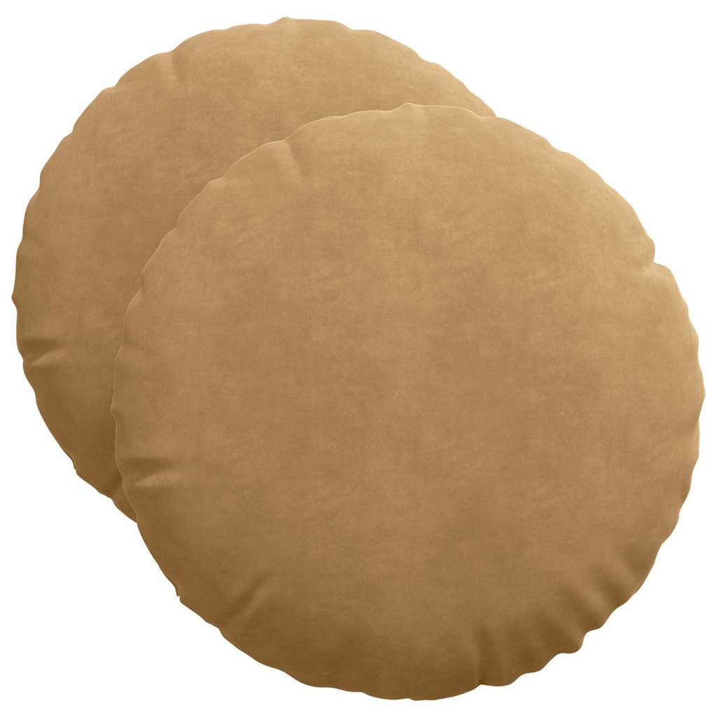 Zitkussens 2 pcs Bruin Ø50 x 19 cm Fluweel