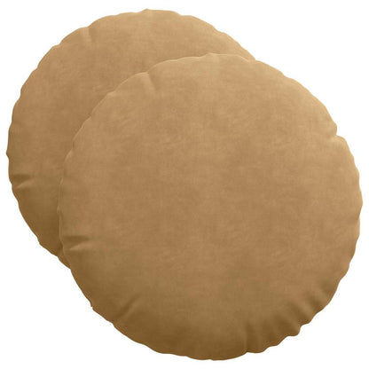 Zitkussens 2 pcs Bruin Ø50 x 19 cm Fluweel