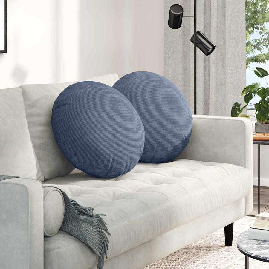 Zitkussens 2 pcs Blauw Ø 50 cm Katoen Stof