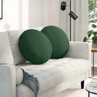 Seat Cushions 2 pcs Dark Green Ø 50 cm Cotton Fabric