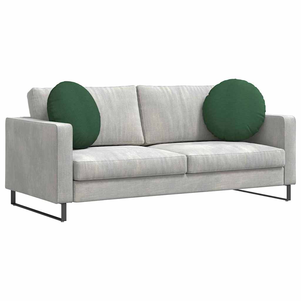Zitkussens 2 pcs Donkergroen Ø 50 cm Katoen Stof