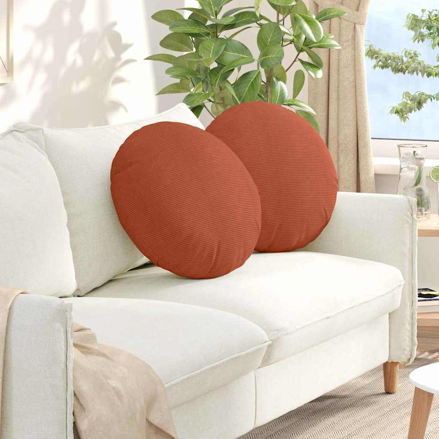 Zitkussens 2 pcs Rood-oranje Ø 50 cm Katoen Stof