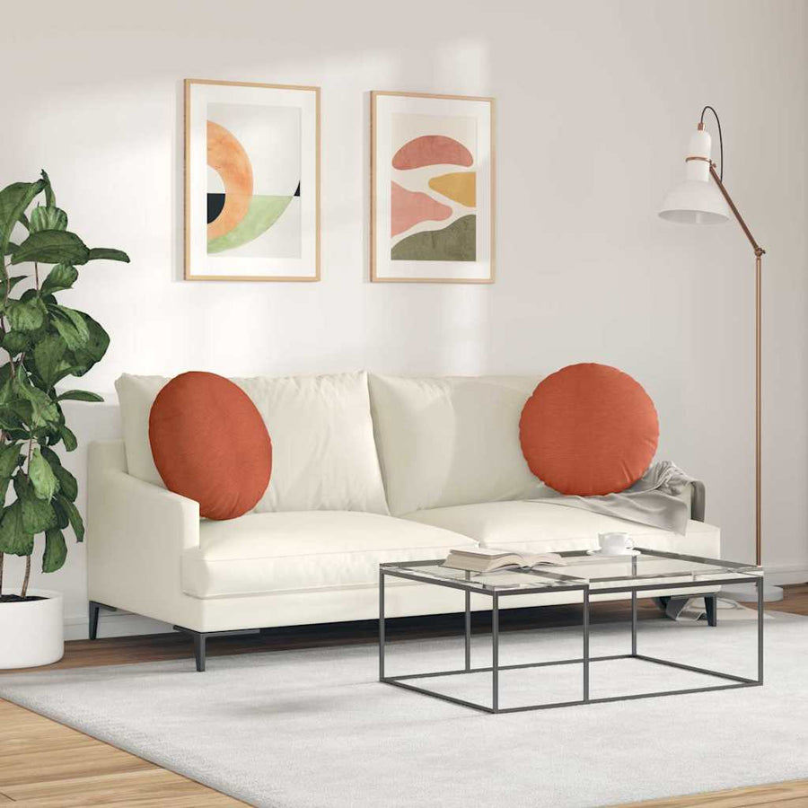 Zitkussens 2 pcs Rood-oranje Ø 50 cm Katoen Stof