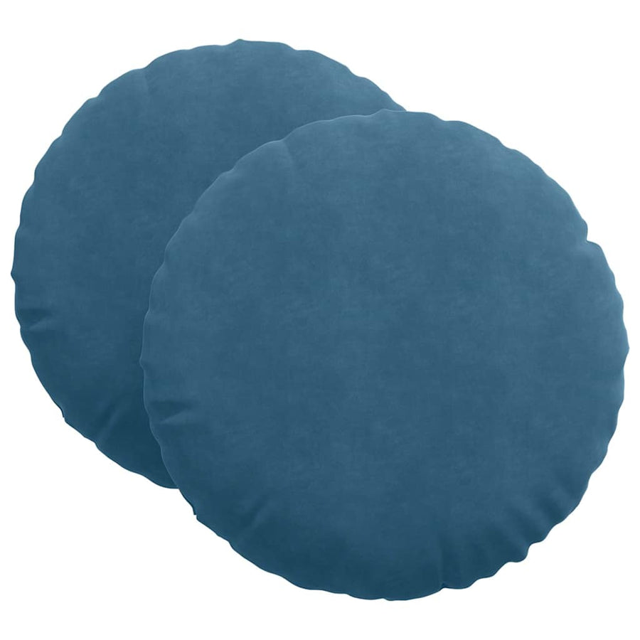 Zitkussens 2 pcs Blauw Ø 40 x 13 cm Fluweel