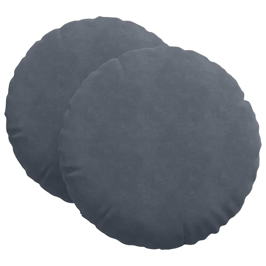 Zitkussens 2 pcs Donkergrijs Ø 40 x 13 cm Fluweel
