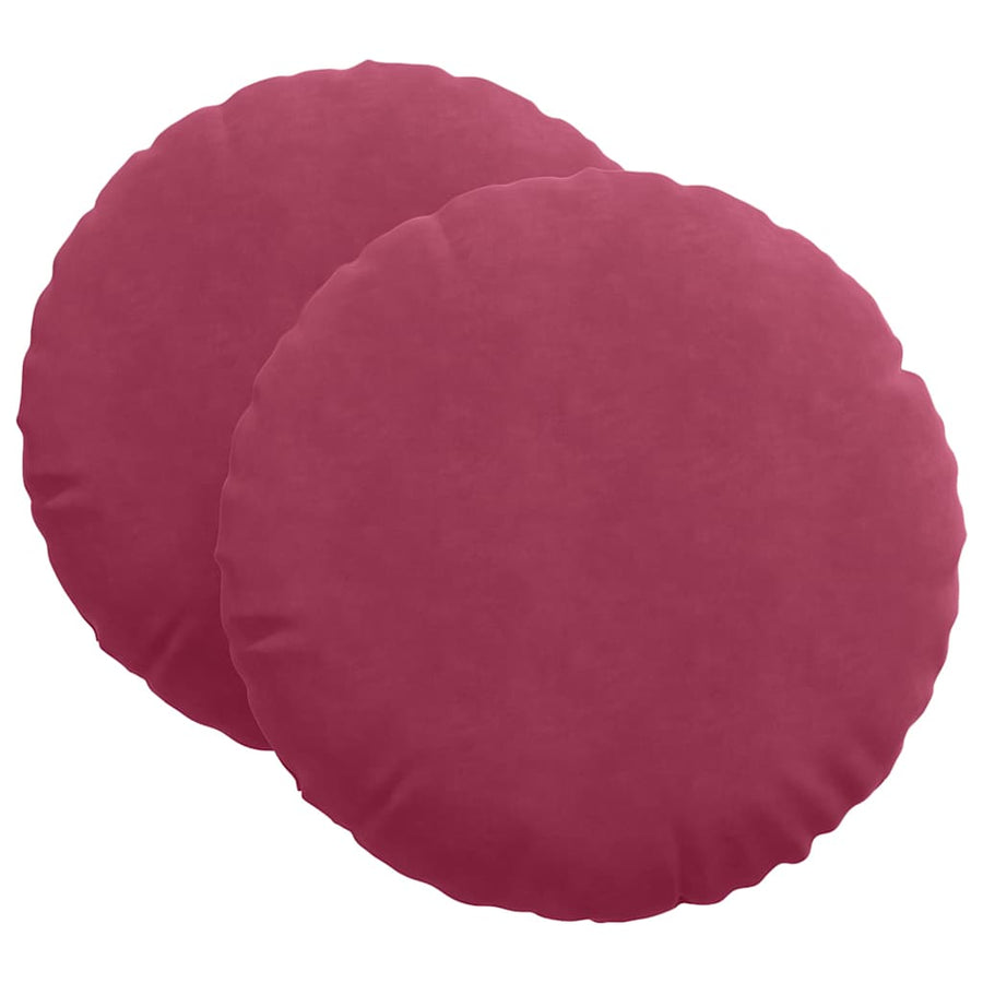 Zitkussens 2 pcs Wijnrood Ø 40 x 13 cm Fluweel
