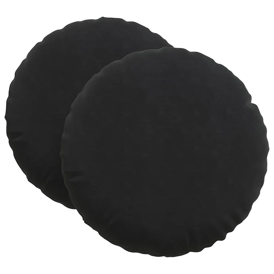 Zitkussens 2 pcs Zwart Ø 40 x 13 cm Fluweel