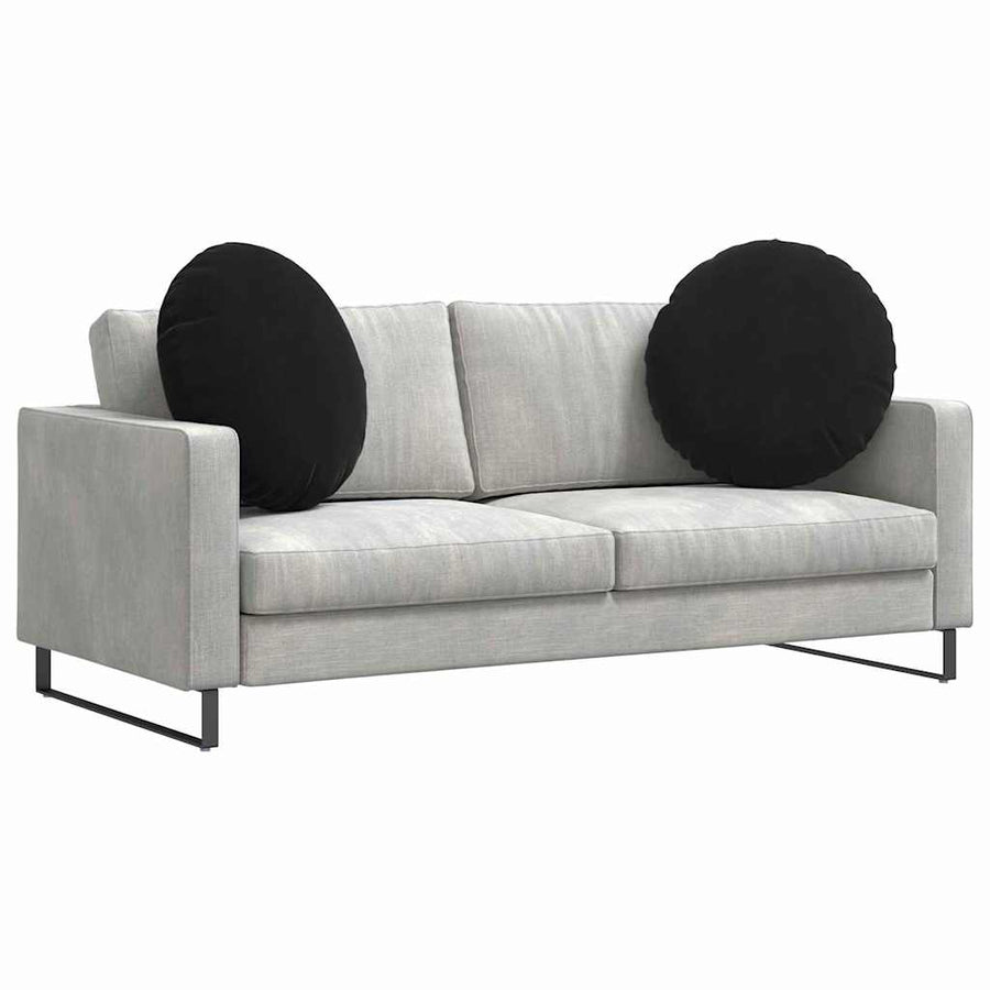 Zitkussens 2 pcs Zwart Ø 40 x 13 cm Fluweel