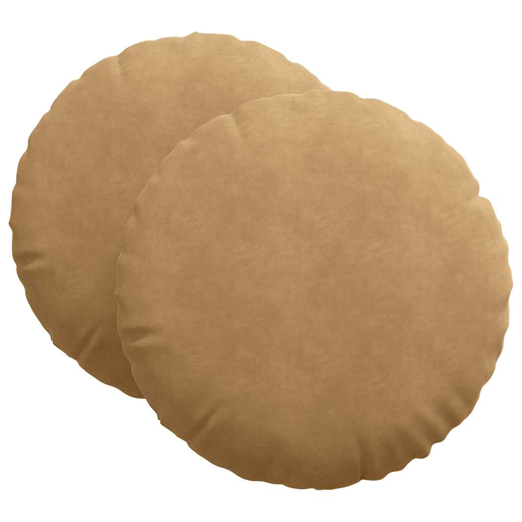 Zitkussens 2 pcs Bruin Ø 40 x 13 cm Fluweel