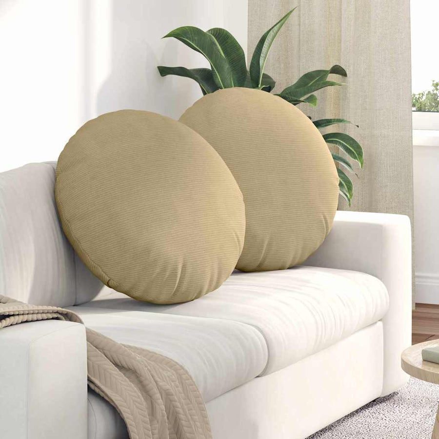 Zitkussens 2 pcs Grijs groen Ø 60 cm Katoen Stof