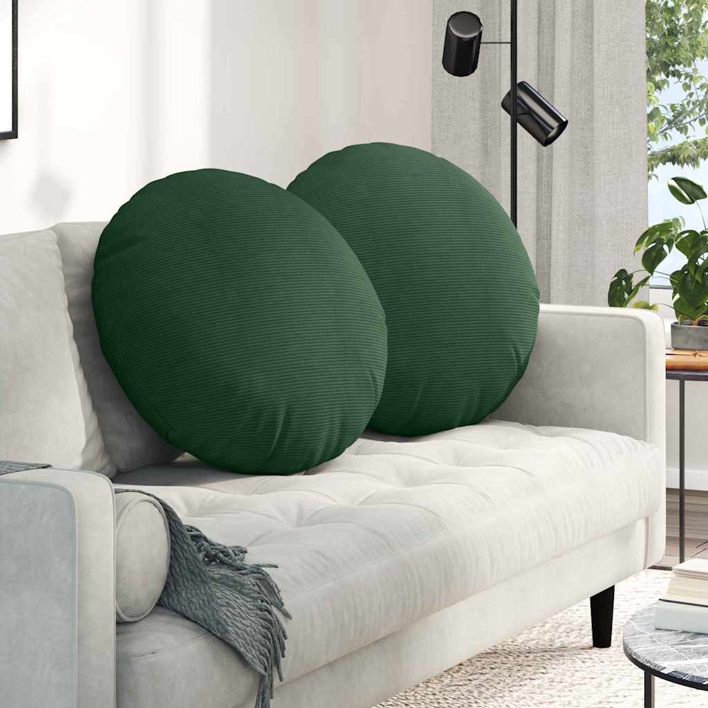 Zitkussens 2 pcs Donkergroen Ø 60 cm Katoen Stof