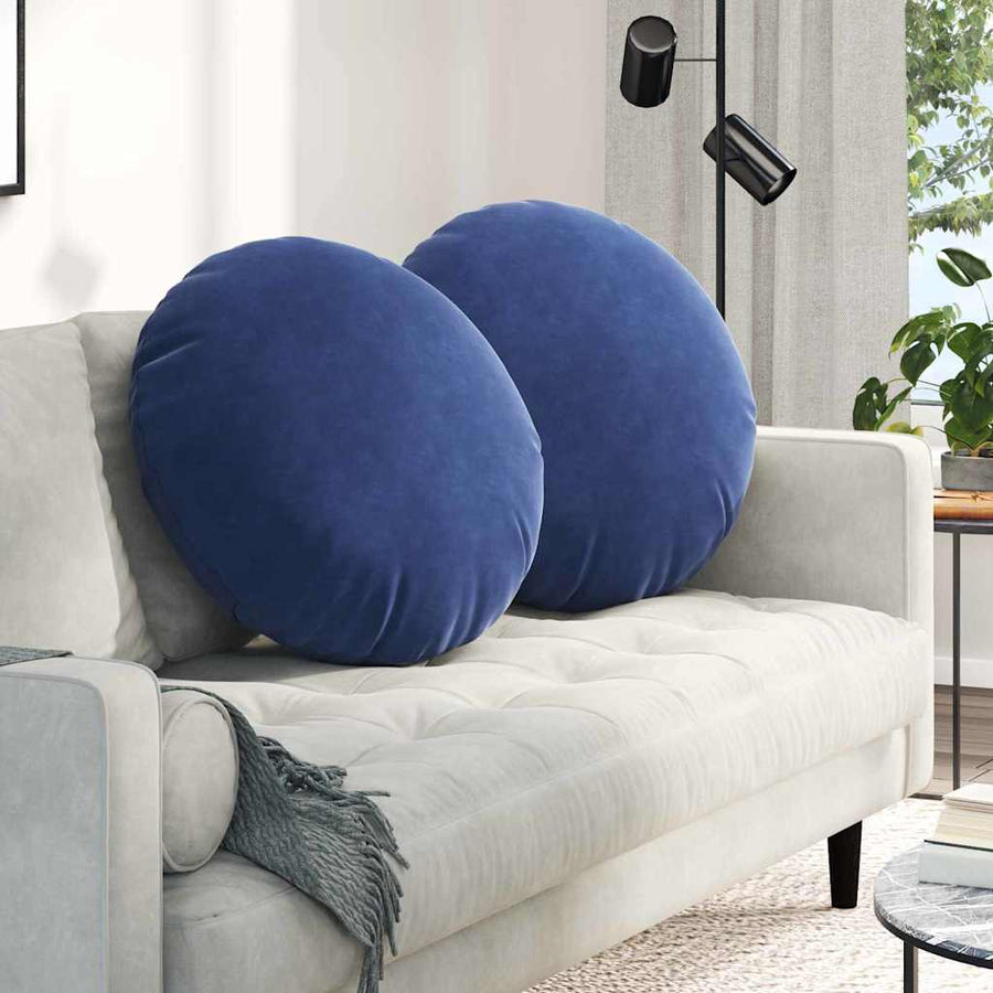 Zitkussens 2 pcs Politieblauw Ø 40 x 13 cm Fluweel