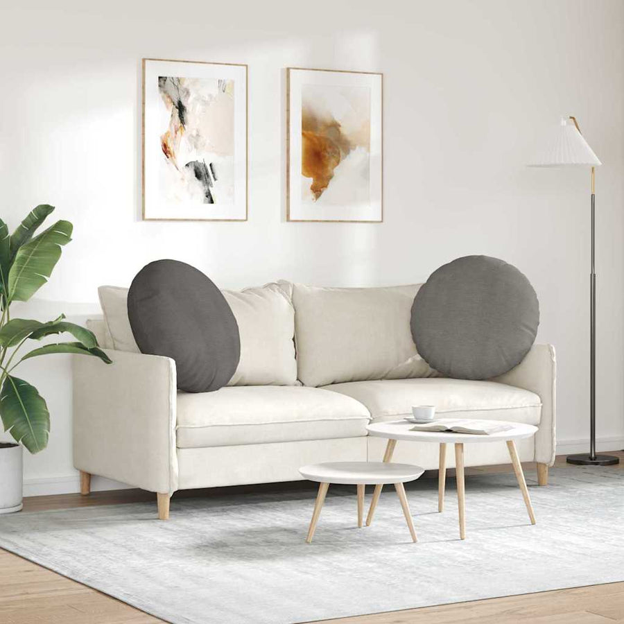 Zitkussens 2 pcs Lichtgrijs Ø 80 cm Katoen Stof