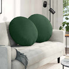 Seat Cushions 2 pcs Dark Green Ø 80 cm Cotton Fabric