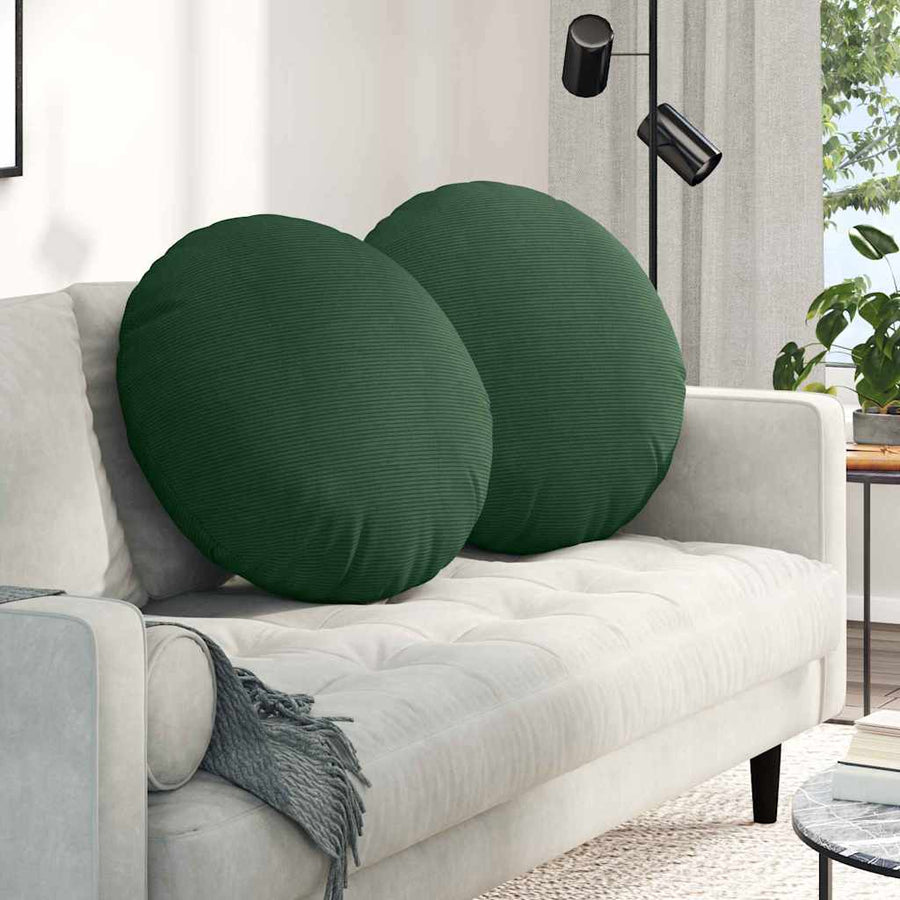 Zitkussens 2 pcs Donkergroen Ø 80 cm Katoen Stof