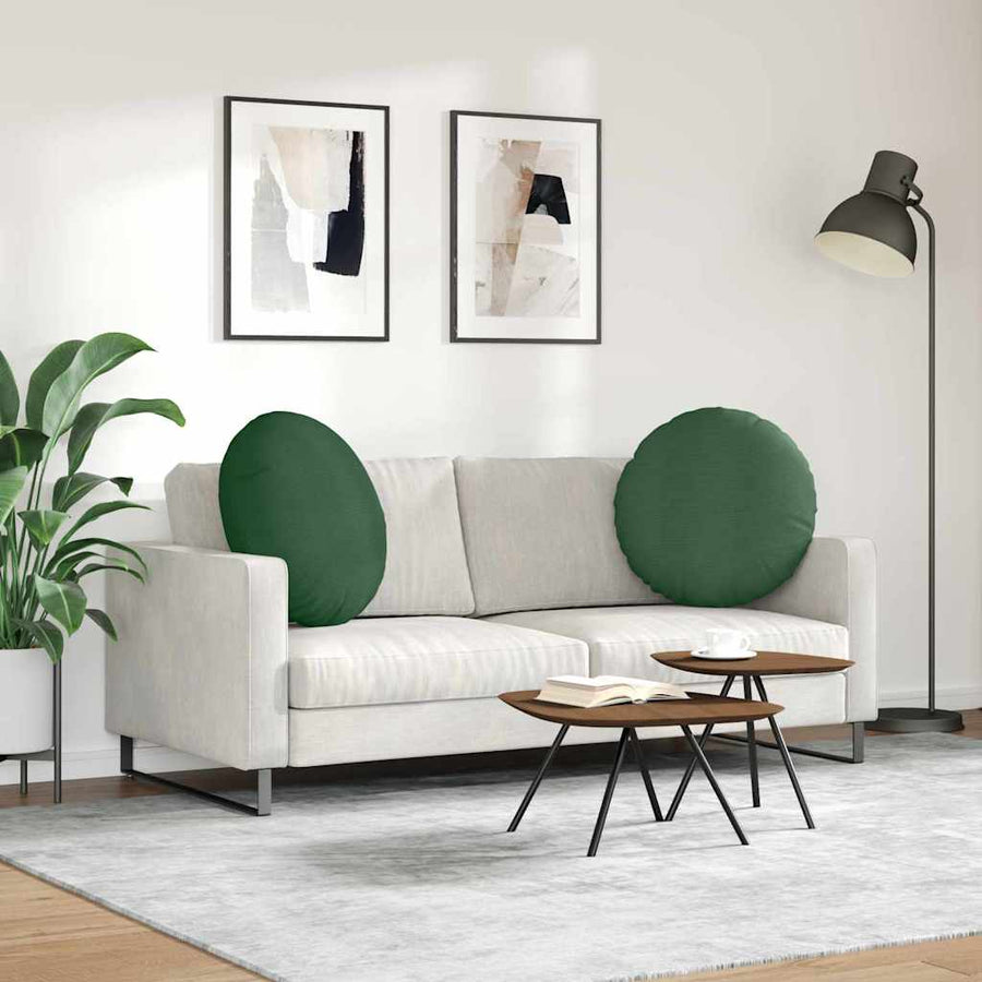 Zitkussens 2 pcs Donkergroen Ø 80 cm Katoen Stof