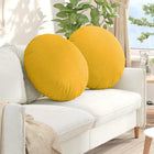 Seat cushions 2 pcs Light Yellow Ø 80 cm Cotton Fabric