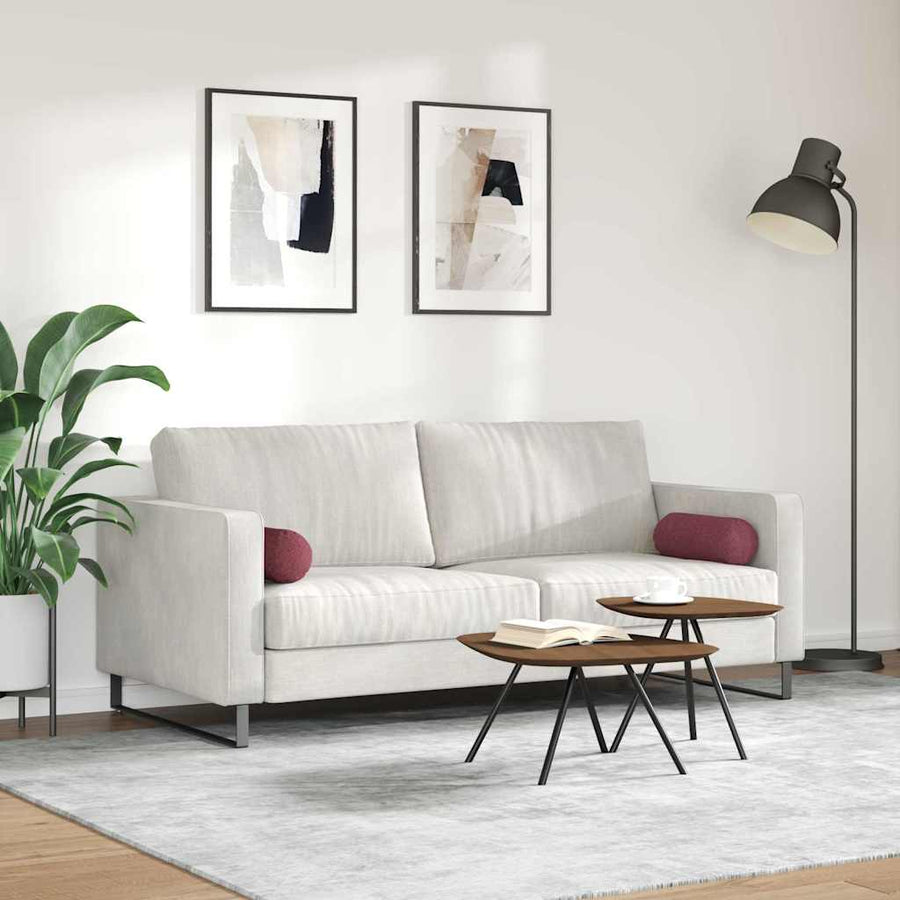 Bolster Kussens 2 pcs Wijnrood Ø 15 x 40 cm Stof